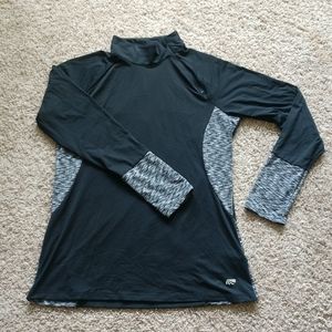 Quarter Zip Black Active wear Top